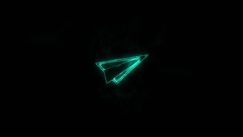 Paper plane icon with plexus effect. Connected lines with dots. Lines plexus 動画素材 169301602