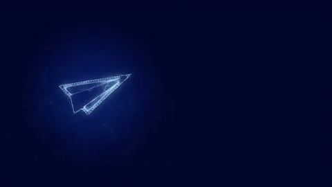 Paper plane icon with plexus effect. Connected lines with dots. Lines plexus Stock Footage 169308088