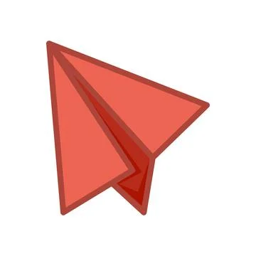 Paper plane icon. Red paper airplane isolated on white background Stock Illustration