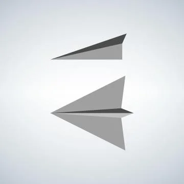 Paper plane icon two views Stock Illustration