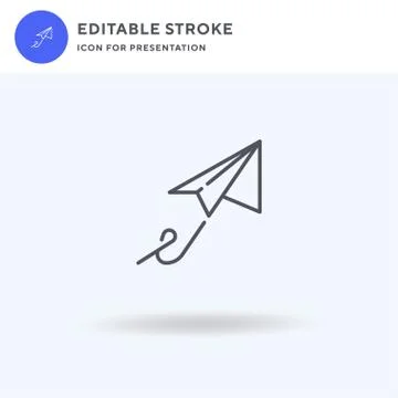 Paper Plane icon vector, filled flat sign, solid pictogram isolated on white, Stock Illustration