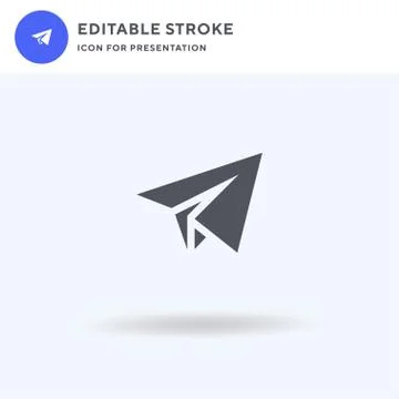 Paper Plane icon vector, filled flat sign, solid pictogram isolated on white Stock Illustration