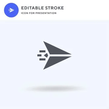 Paper Plane icon vector, filled flat sign, solid pictogram isolated on white Stock Illustration