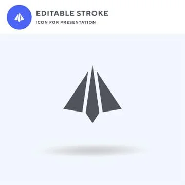 Paper Plane icon vector, filled flat sign, solid pictogram isolated on white Stock Illustration