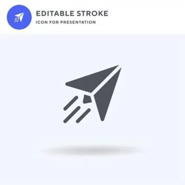 Paper Plane icon vector, filled flat sign, solid pictogram isolated on white Stock Illustration