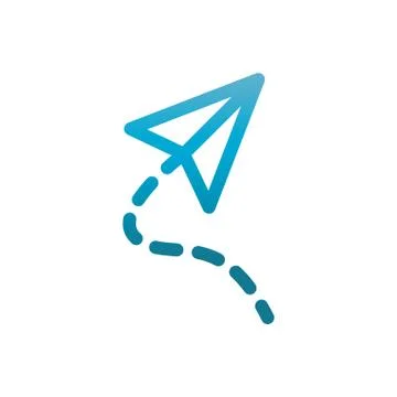 Paper plane idea user interface blue gradient Ilustración de archivo