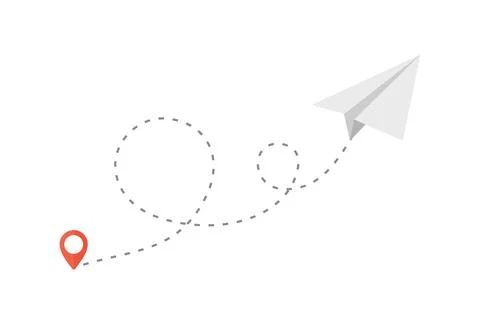 Paper plane isolated vector icon set. Origami paper airplane illustration flight Stock Illustration