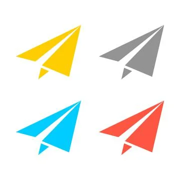 Paper plane isometric vector icon set. Stock Illustration