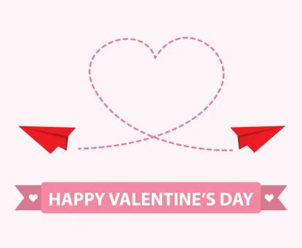 Paper plane of love Stock Illustration