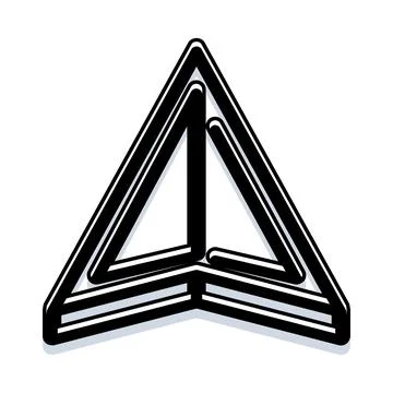 Paper plane messenger application icon sending messages Stock Illustration