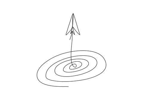 Paper plane, one line drawing vector illustration. Stock Illustration