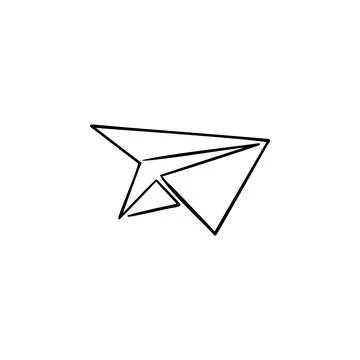 Paper plane one line vector illustration art hand draw . Stock Illustration