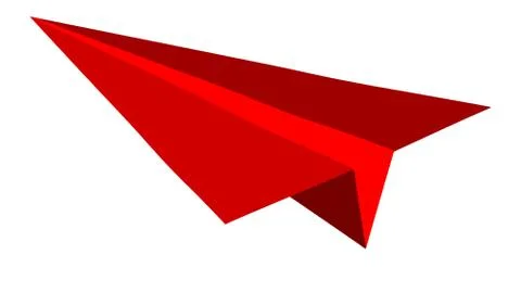 Paper plane on red background Stock Illustration