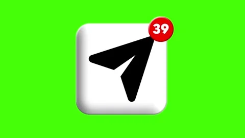 Paper Plane Send Icon Badge 39 Green Screen Seamless Loop Animation Video stock 341600904