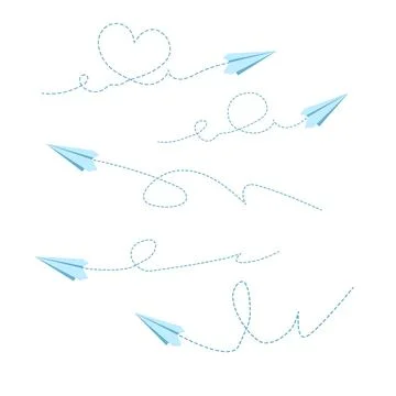 Paper plane set Stock Illustration