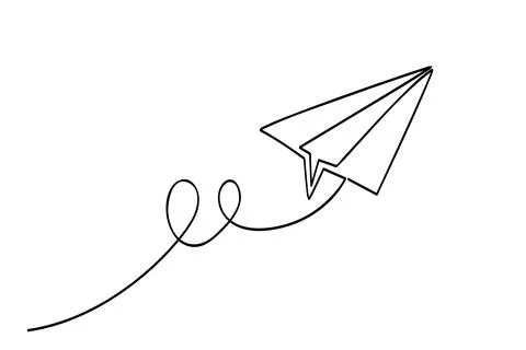 Paper Plane - Single Line 01A Stock Illustration