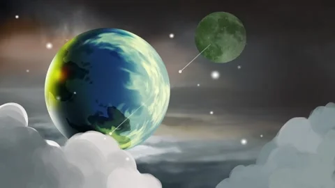 Paper plane in space 2D animation 動画素材 130501151