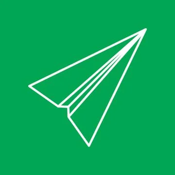 Paper Plane Thin Line Icon. Paper Origami Airplane symbol. Stock Illustration