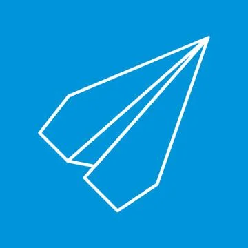Paper Plane Thin Line Icon. Paper Origami Airplane symbol. Stock Illustration