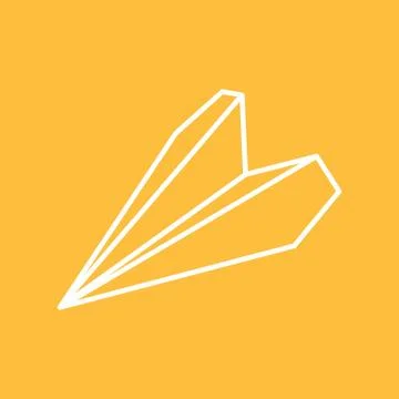 Paper Plane Thin Line Icon. Paper Origami Airplane symbol. Stock Illustration