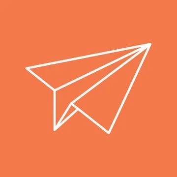 Paper Plane Thin Line Icon. Paper Origami Airplane symbol. Stock Illustration