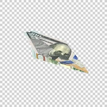 Paper Plane US 100 Dollar Note Money 04 Stock Illustration