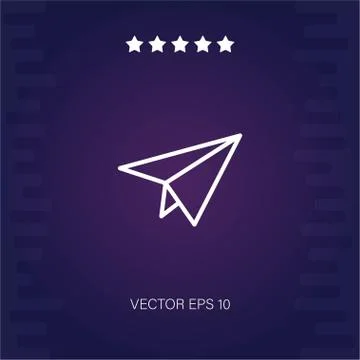 Paper plane vector icon Illustrazione stock