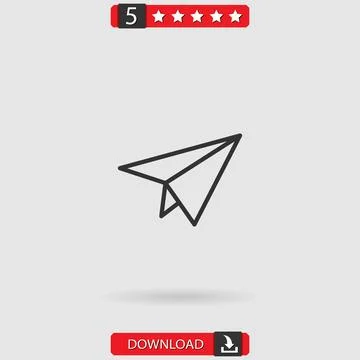 Paper plane vector icon Illustrazione stock