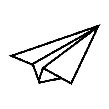 Paper plane vector icon isolated on white background. Stock Illustration