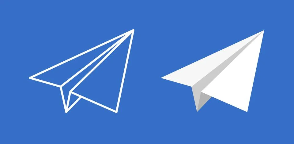 Paper plane vector icon set. Origami paper airplane illustration isolated Stock Illustration