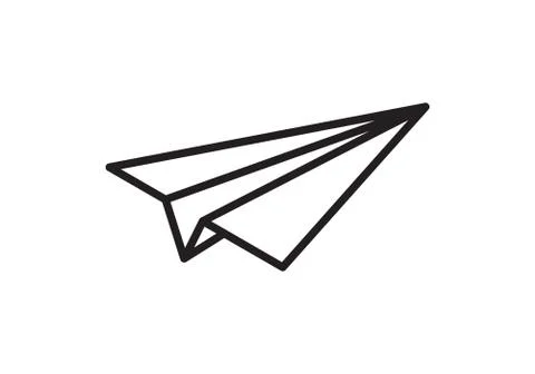Paper plane vector thin line icon. Paper airplane fly flat simple sign Stock-Illustration