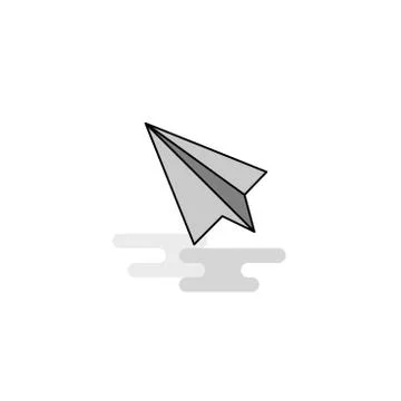 Paper plane  Web Icon. Flat Line Filled Gray Icon Vector Stock Illustration
