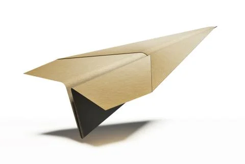 Paper plane on white background Illustrazione stock
