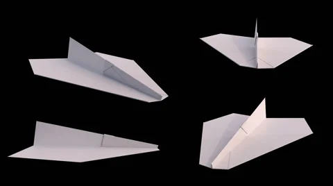 Paper planes animation loop 4 variations with alpha matte 動画素材 67555077