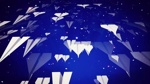 Paper Planes Background Vídeo Stock 163497070