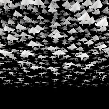 Paper planes flock Illustrazione stock