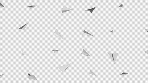 Paper planes fly around in a seamless loop. Stock Footage 241603828