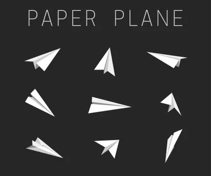 Paper planes icons Stock Illustration