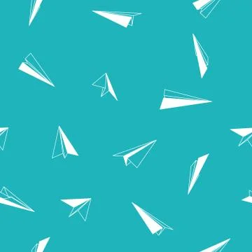 Paper planes seamless pattern Stock Illustration