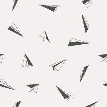 Paper planes seamless pattern Stock Illustration