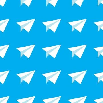 Paper Planes Seamless Pattern. Repeating abstract background with paper plane 스톡 일러스트