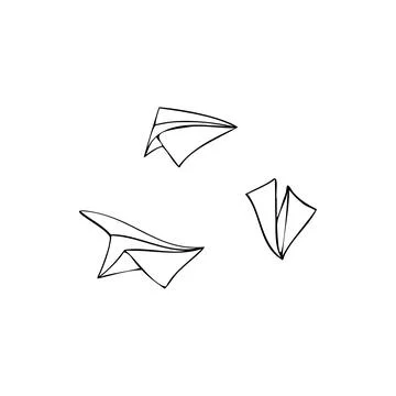 Paper planes sketch vector illustration Illustrazione stock