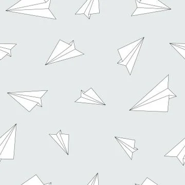 Paper planes vector seamless pattern Stock Illustration