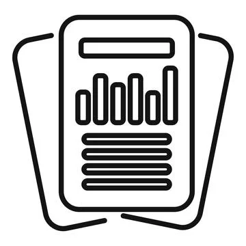 Paper planner icon outline vector. Record keeping documents Illustrazione stock