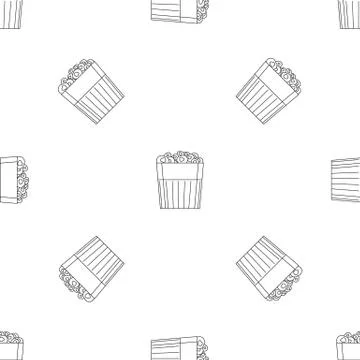 Paper popcorn box pattern seamless vector Stock Illustration