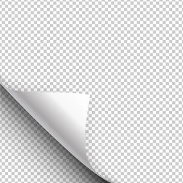 Paper poster hangs with a wrapped up corner. Vector illustration Stock Illustration