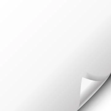 Paper poster hangs with a wrapped up corner. Vector illustration Stock Illustration