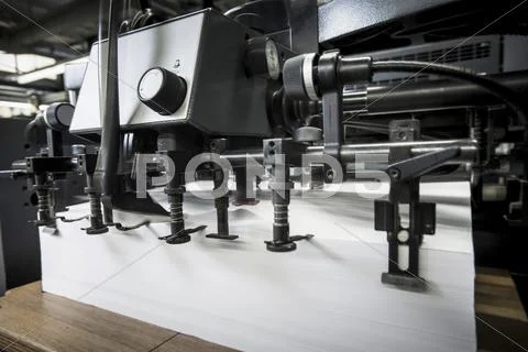 Paper Prepared In Printing Machine In Print Workshop