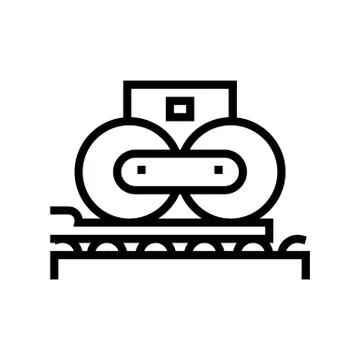 Paper pressing system line icon vector illustration Stock Illustration