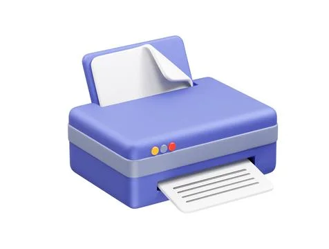 Paper printer icon illustration 3d render イラスト素材